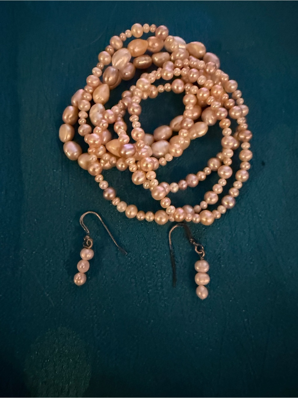 Freshwater Pearl bracelets, and Drop Earrings Set